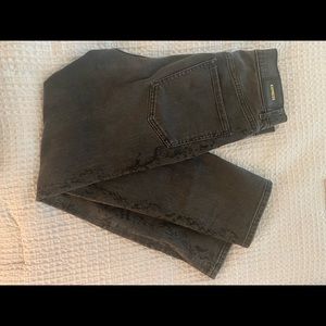 Grey Express jeans with black snakeskin detail